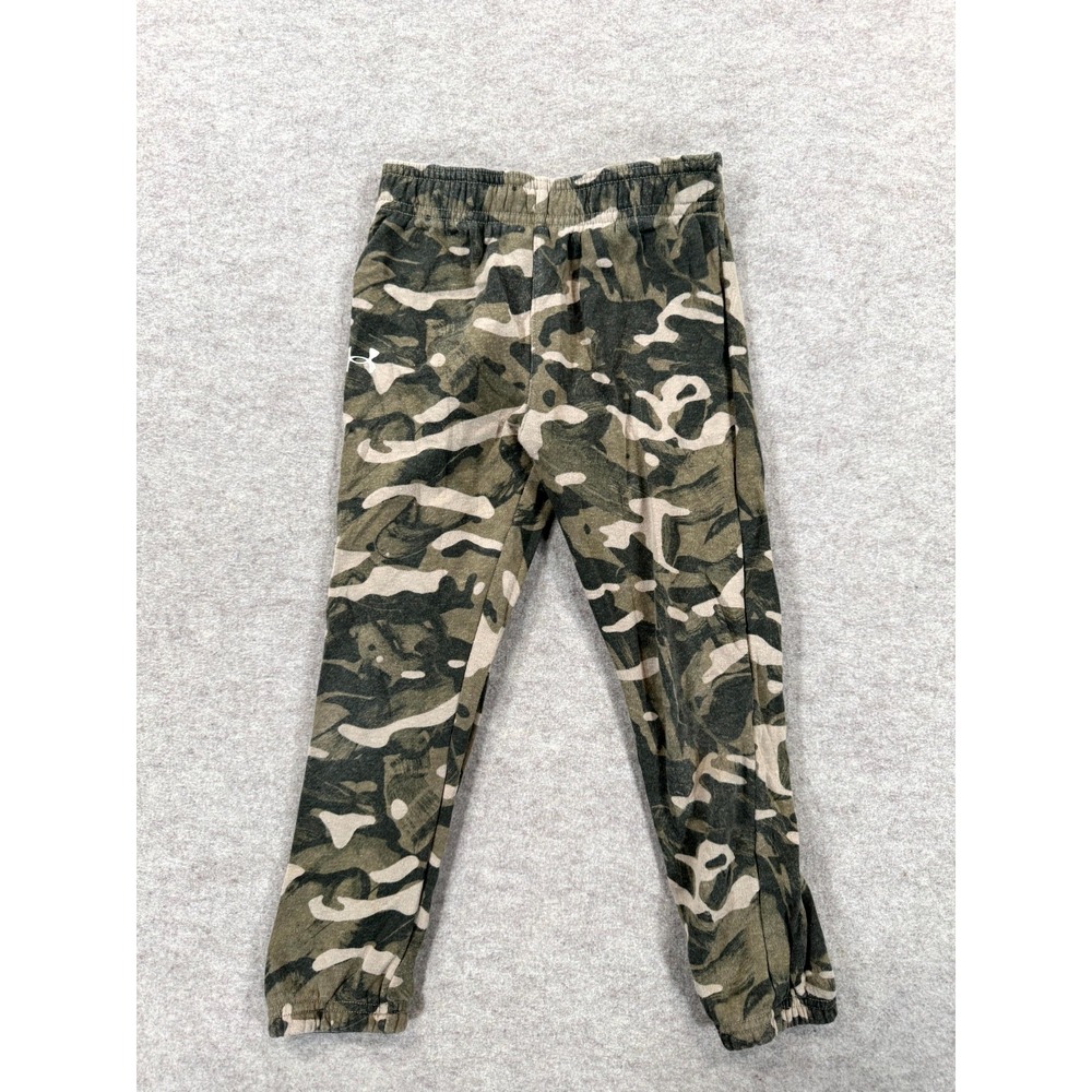 Under Armour Jogger Pants Boys 4T Green Beige Camouflage Tapered Leg Athleisure